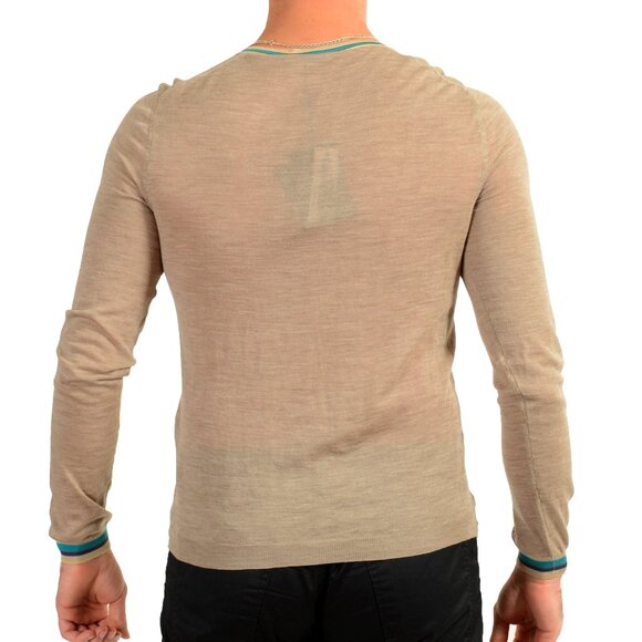 Prada Men's Gray 100% Wool V-Neck Pullover Sweater US XS IT 46 - Picture 3 of 6